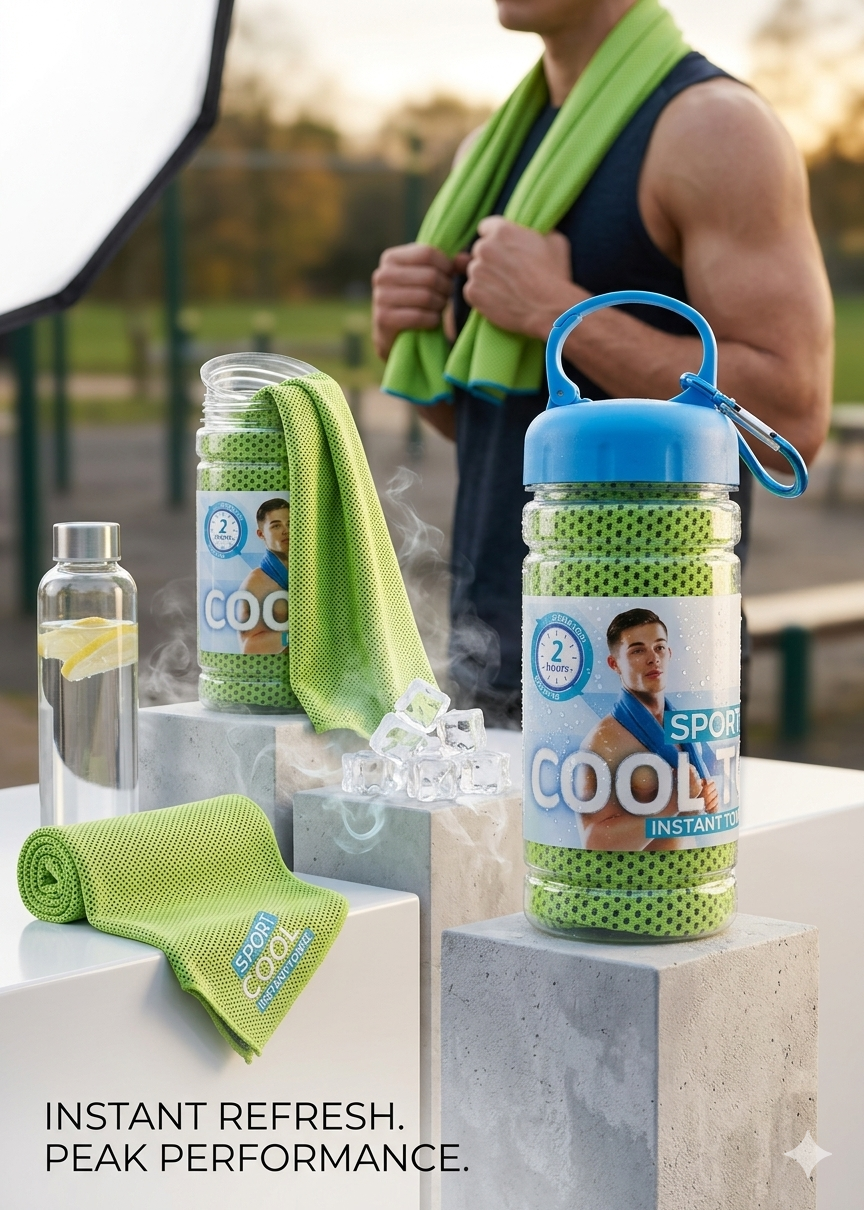 Cooling Towel (30x90cm) with Bottle